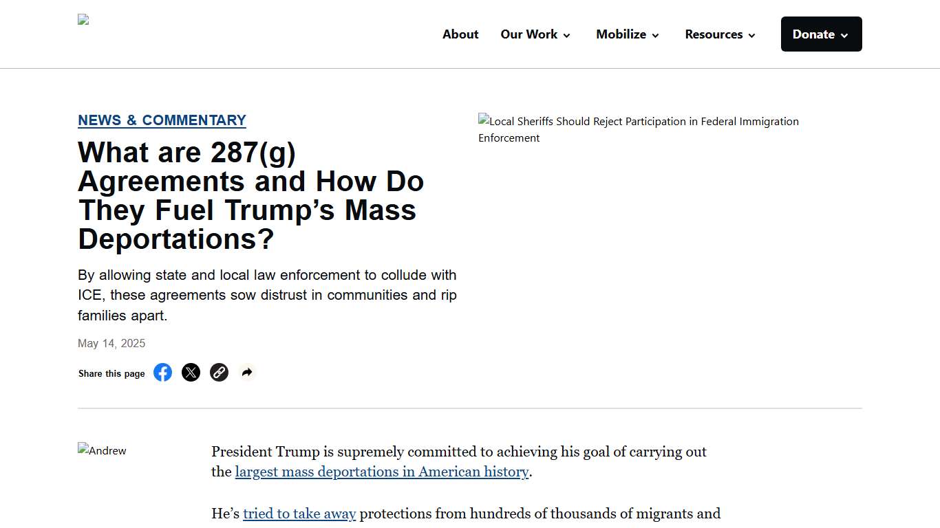 What are 287(g) Agreements and How Do They Fuel Trump’s Mass Deportations? - ACLU of Wyoming